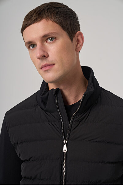 Morven Men's Black Polyamide Short Quilted Jacket