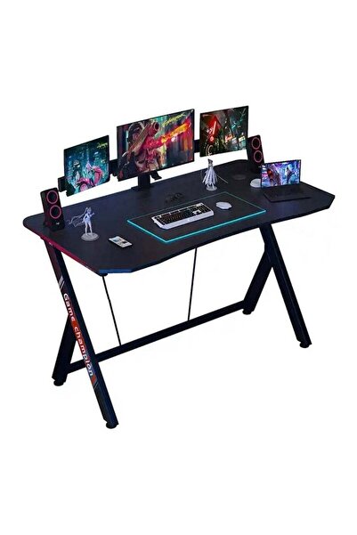 AGD 120 cm Gaming Desk Home Computer Work Desk with Carbon Fiber Surface (Black)