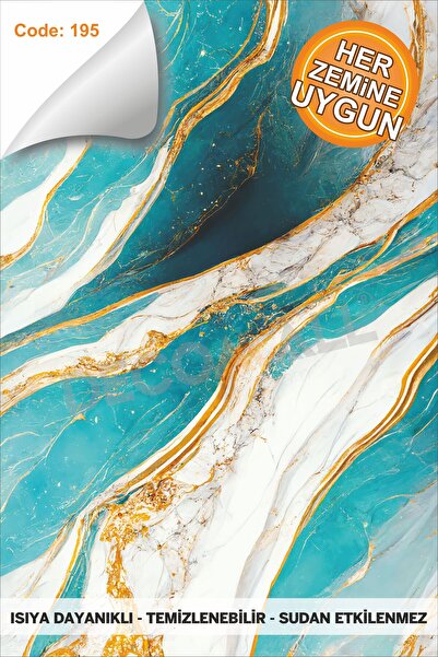 DECOMALL Suya Dayanıklı 100x100cm Mutfak Banyo Zemin Mermer Mobilya Fayans Ya...