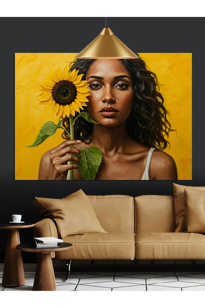 KanvasSepeti Pictură în ulei de înaltă calitate cu floarea-soarelui texturat ...
