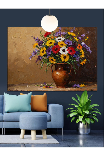 Artmeg O vază cu flori de primăvară, natură moartă, pânză decorativă - Tablou...