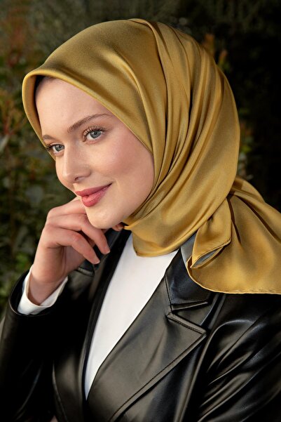 Levidor cu două fețe Twill mătase Eșarfă Galben-Gri