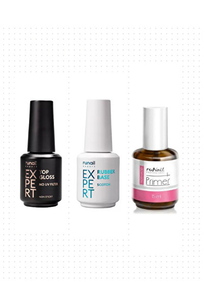 Fontenay RUNAİL UV Filtresiz Top Coat 18ml + Rubber Base Scotch 18ml + Non-Ac...