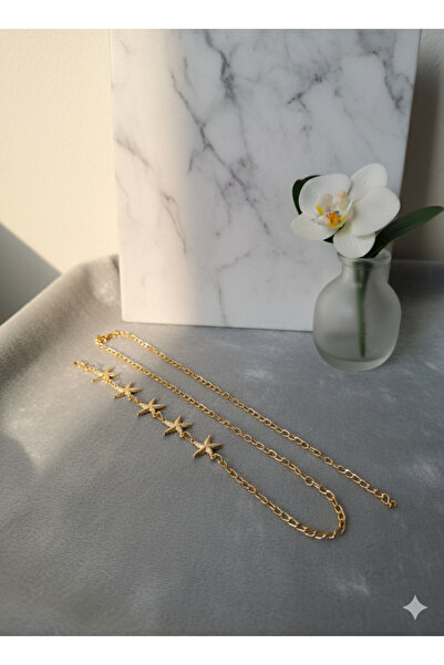 MODA Deniz Yıldızı Detaylı Gold Kemer