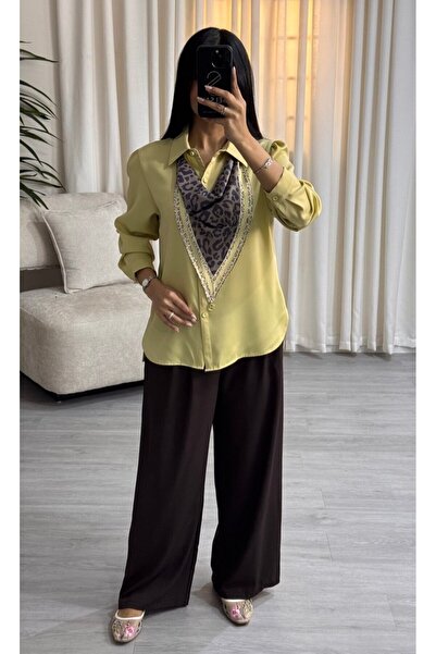 SELSAL Shirt with leopard print shawl