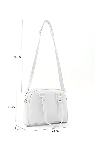 SHAKA Crinkled Textured White Shk205 Faux Leather Zippered Single Compartment Adjustable Strap Hand, Arm and Shoulder Bag