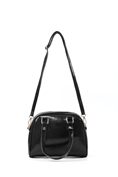 SHAKA Crinkled Textured Black Shk205 Faux Leather Zippered Single Compartment Adjustable Strap Hand, Arm and Shoulder Bag