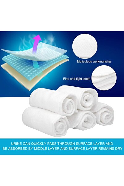 Generic Diaper liners, 5 pcs, 35×13.5 cm — washable cloth diaper inserts (3L) -