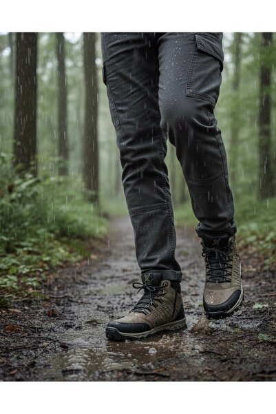 Budaks Ανδρικές μπότες με επένδυση από γούνα, ανθεκτικές στο νερό και το κρύο, με φερμουάρ και κορδόνια, μπότες πεζοπορίας εξωτερικού χώρου