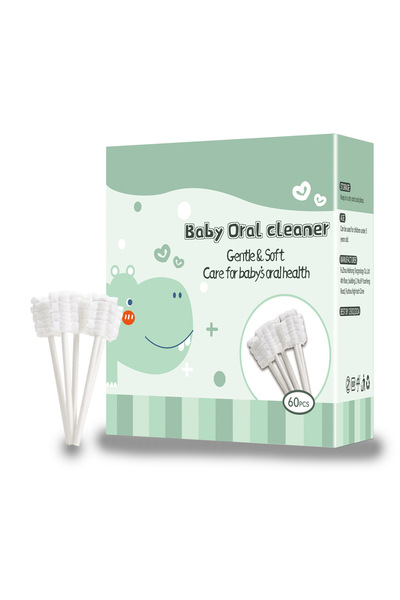 DMYRDH 60 قطعة من فرشاة أسنان الأطفال للاستخدام مرة واحدة، منظف لسان اللثة لل...