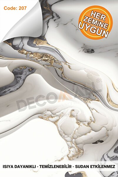 DECOMALL Suya Dayanıklı 60 x 100cm Mutfak Banyo Zemin Mermer Mobilya Fayans Y...