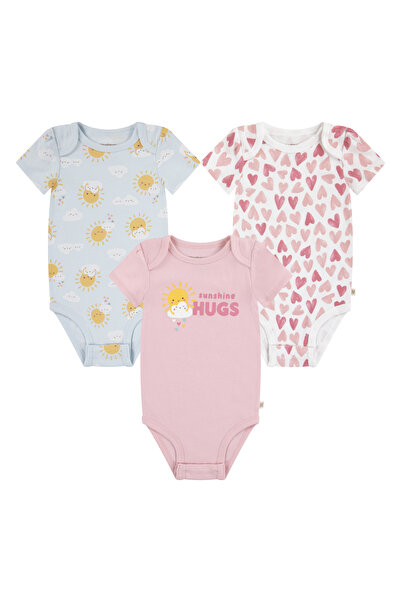 Huggies طقم بدلة جسم كورال بلاش للبنات من هاج، مكون من 3 قطع