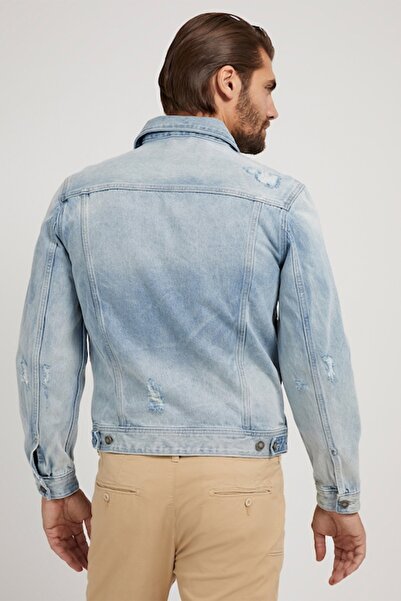 Guess , Regular fit denim jacket, Light blue, L