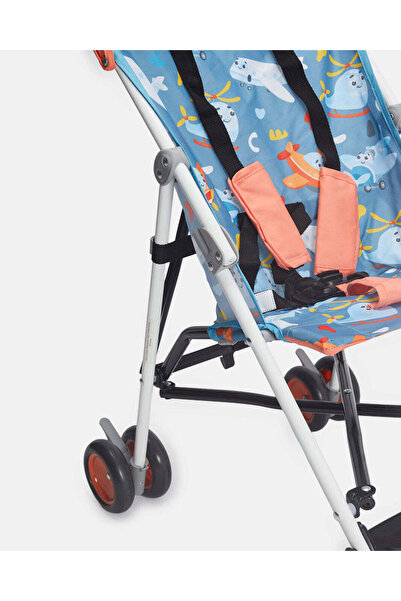 REDTAG Baby Blue And Orange Buggy With Round Canopy