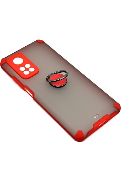 Generic Protective case with magnetic metal ring kickstand for Xiaomi Mi 10T / 10T Pro (Red, Stainless Steel