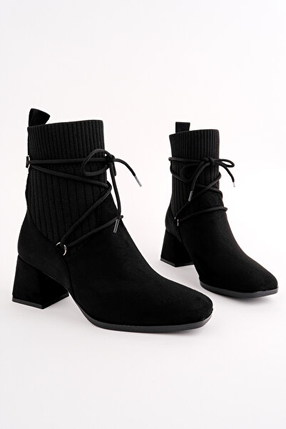 Madam Tarz Cizme tricotate cu toc gros Emma