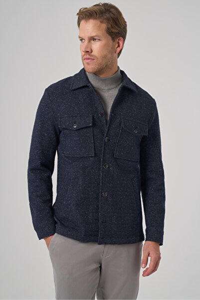Morven Men's Navy Blue Worker Shirt Jacket