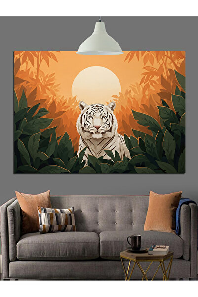 KanvasSepeti White Tiger Wild Pictură în ulei de înaltă calitate texturat Can...
