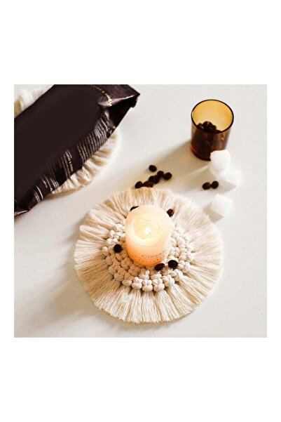 Generic Round Cotton Braid Thicken Non-Slip Placemat Cup Pad