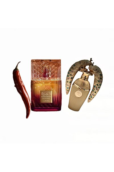 lattafa Set Unisex Eau de Parfum Afeef, 100 ml + Unisex Eau de Parfum Khamrah Dukhan, 100 ml