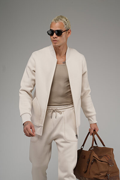 Butik Trend Biz College Collar Zippered Fleece-Lined Piece Set