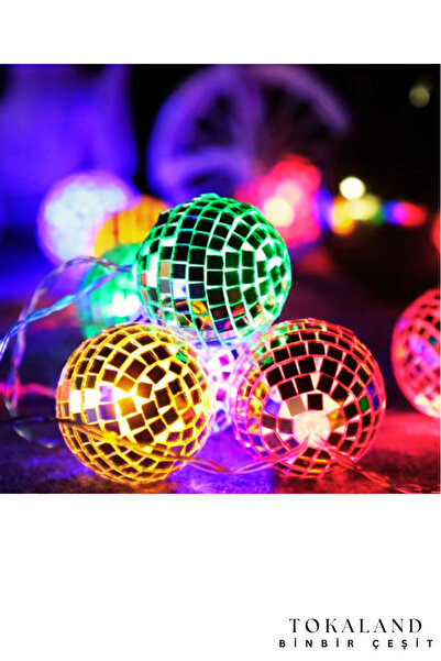 TOKALAND Disko Toplu Led Işık Zinciri ,Disko Toplu,Taşlı Disko Toplu,Sarkıt P...