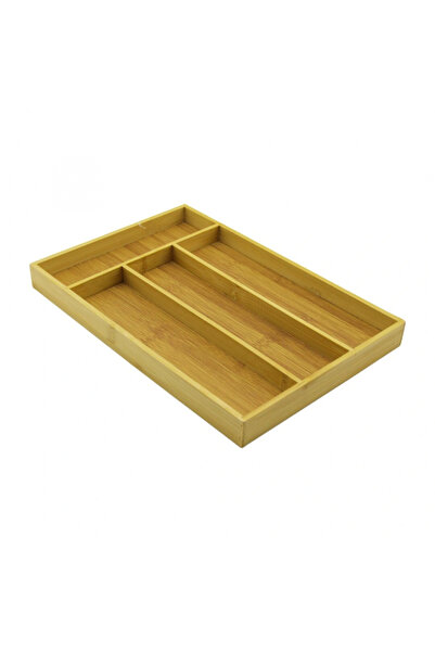 Go İthalat Wooden Spoon Holder Bamboo Kitchen Organizer Cutlery Holder with C...