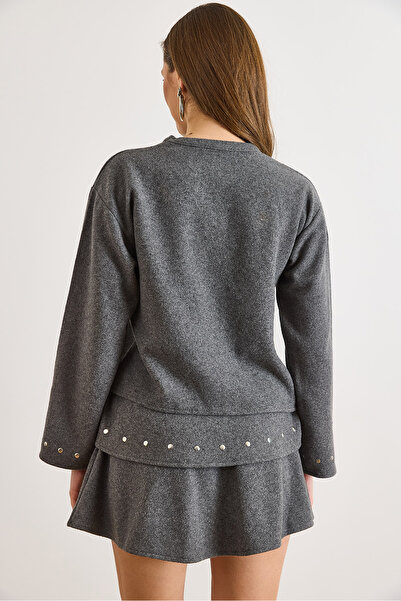 Olalook Women's Smoked Staple Detailed Winter Thessaloniki Blouse Blz-19003180