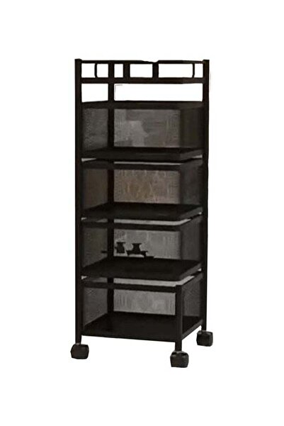 AGD Drama Home 4-Layer Rotating Storage Basket with Wheels, Black, 76 cm