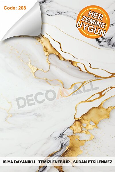 DECOMALL Suya Dayanıklı 60 x 100cm Mutfak Banyo Zemin Mermer Mobilya Fayans Y...