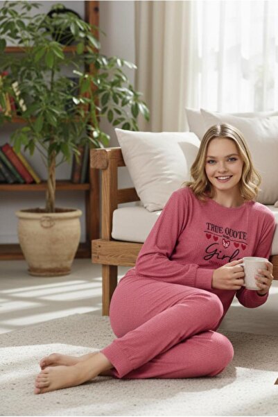 MORRO Women's Corded Fabric Towel Velour Pajama Set - Soft Textured Winter Loungewear Set