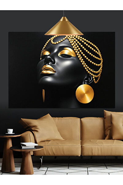 KanvasSepeti Χρυσό Σκουλαρίκι Υψηλής ποιότητας ελαιογραφία Με υφή Καμβάς Πίνα...