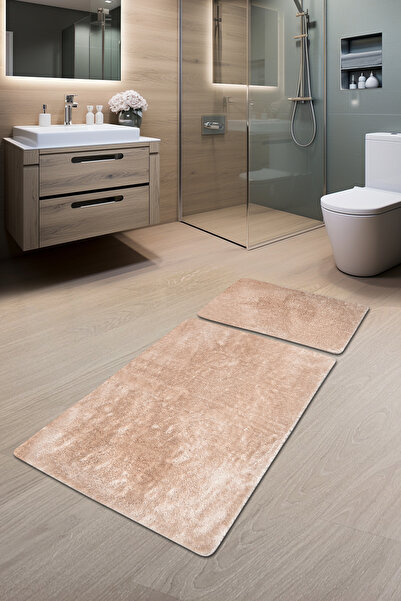 dekozer 2-Piece Plush Bath Mat Set 60X100 + 50X60 cm – Non-Slip Latex Base, Soft Surface, Washable