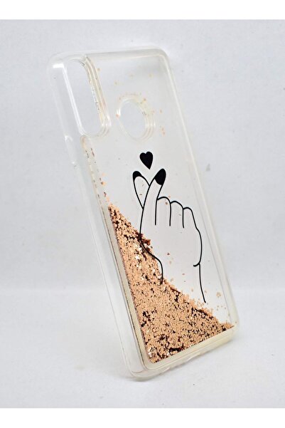 Generic Transparent Silky Silicone & TPU Shockproof Phone Case for Samsung Galaxy A20S (Gold 02) -