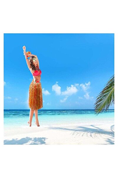 Generic 8-Piece Hula Skirt Costume Kit with Leis, Bikini Top, Bracelets, Hair Clip & Pineapple Sunglasses