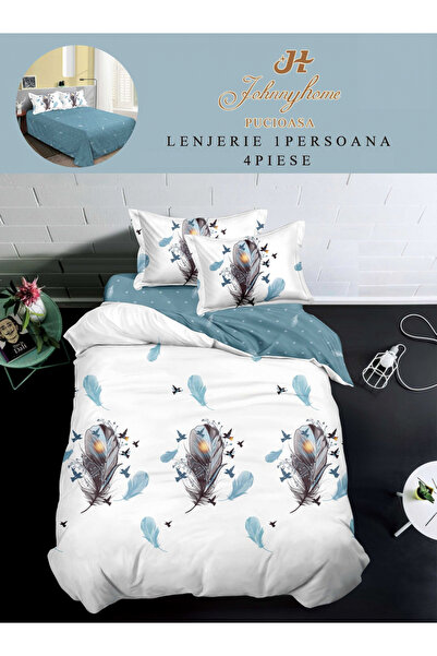 FIONNA.RO Lenjerie De Pat Finet 1 Persoana - Pasari Si Pene