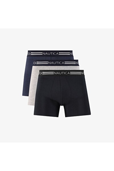 Nautica Men's Navy Blue Standard Fit 3-Piece Boxers