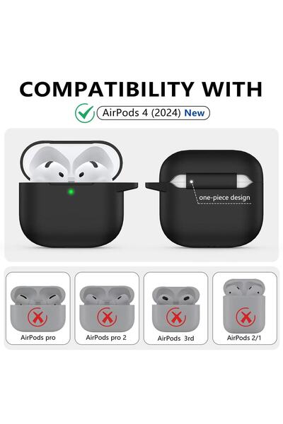 WANNACASE Premium Quality Velvet Silicone Earphone Case with Shock-Absorbing Hook Compatible with AirPods 4Th Generation