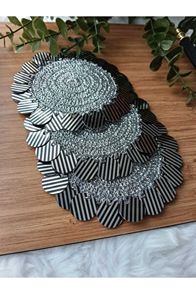 ZEYNEP ELA KAHVE YANI PULLU SUNUM PEÇETE 3 ADET