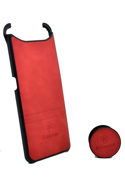 Generic Leather Case with Stand for Samsung Galaxy A80 and A90 (Red) -