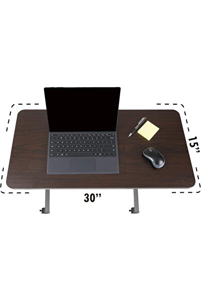 Roscoe Medical Carex Overbed Table - Adjustable Rolling Laptop/Bedside Table, Brown (ROS-OBT)