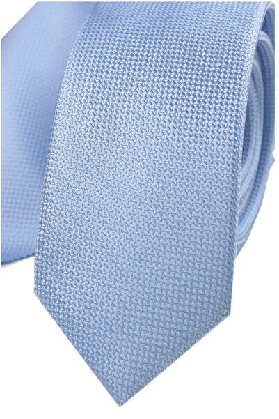 Varetta Men's Maya Blue Slim Fit Tie with Handkerchief