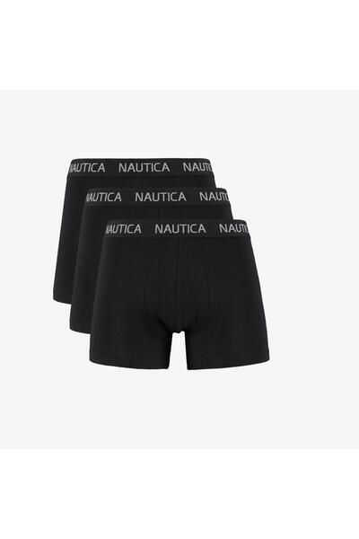 Nautica Men's Black Standard Fit 3-Piece Boxers