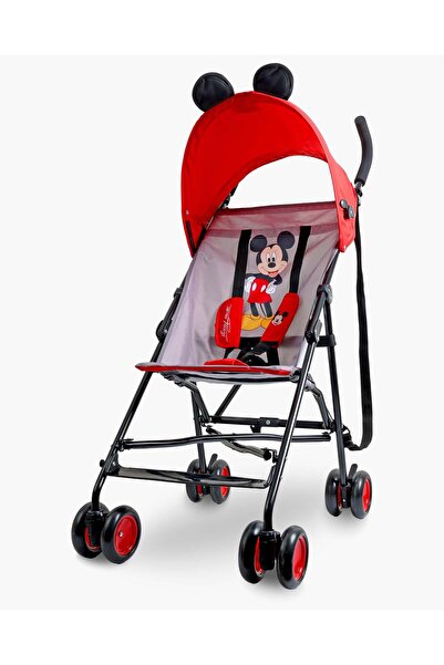 REDTAG Baby Grey And Red Mickey Mouse Buggy