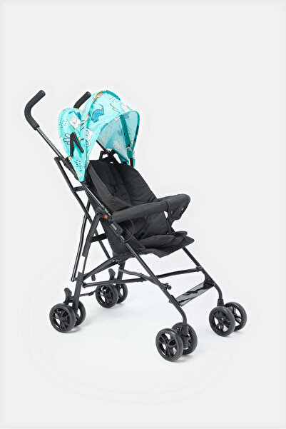 REDTAG Black And Blue Printed Buggy With Round Canopy
