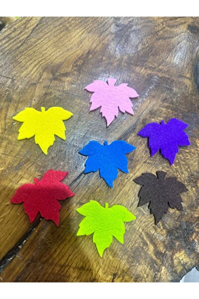 Gönülden Tasarım 7 bucăți accesoriu de cusut cu frunze de pâslă colorate 7x7 cm