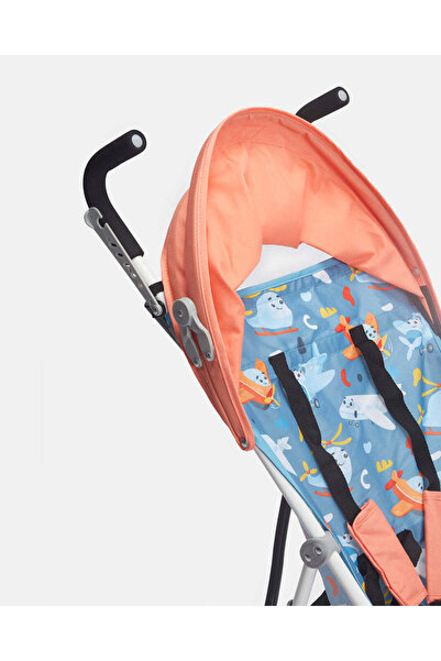 REDTAG Baby Blue And Orange Buggy With Round Canopy