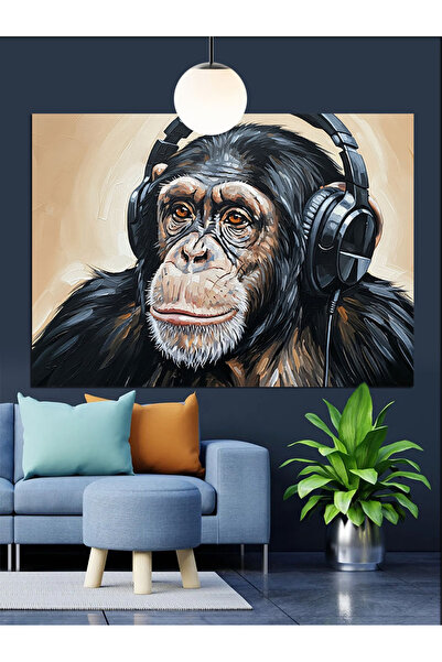 KanvasSepeti Pictură în ulei de înaltă calitate cu tematică cu căști texturat...