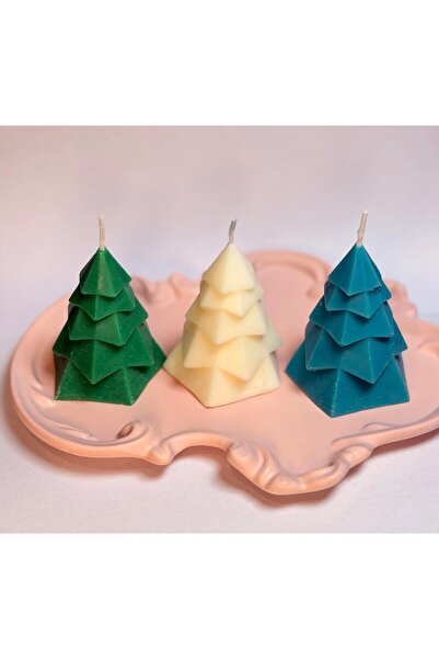 Handmade Decorative Christmas scented candle - large pentagonal fir tree