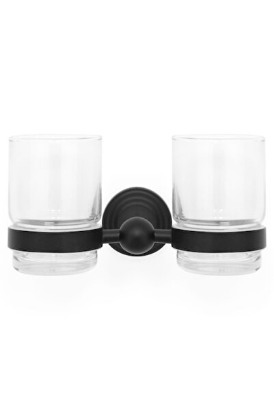 Maison Mex Suport dublu pahare, DANUBE, L.18.5 l.11 H.10.2 cm, negru